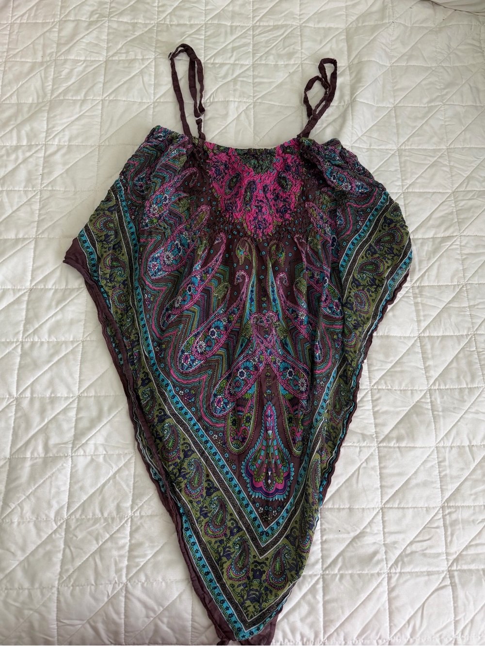cyb by cynthia mehta one size hankerchief style tank top with adjustable straps